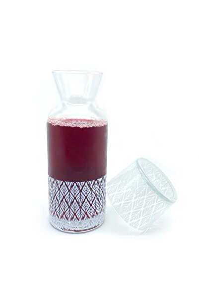 ÖzcamKristal Tek Kişilik Beyaz Renk Desenli Başucu Sürahisi