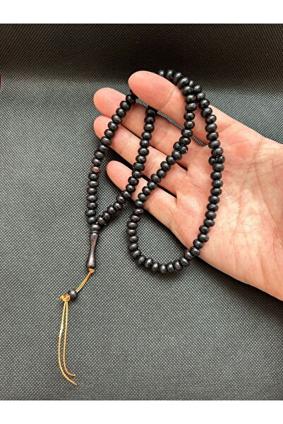 Kehribarstore Cadou Lemn de stejar vopsit în negru 99 de bucăți de rugăciune Rozari de rugăciune fără sistem Cadou din lemn natural