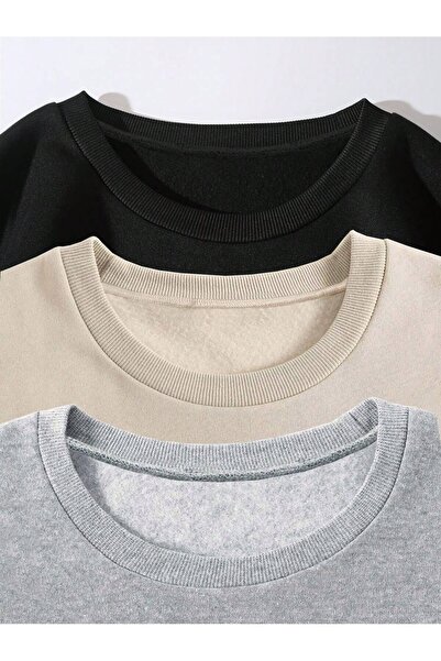 Deocept Φούτερ με λαιμόκοψη 3 χρωμάτων Oversize