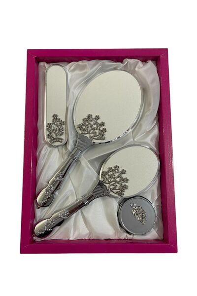 Yorkshire Polo Club مجموعة مشط مرآة مكونة من 4 قطع هدية مهر للموسم الجديد