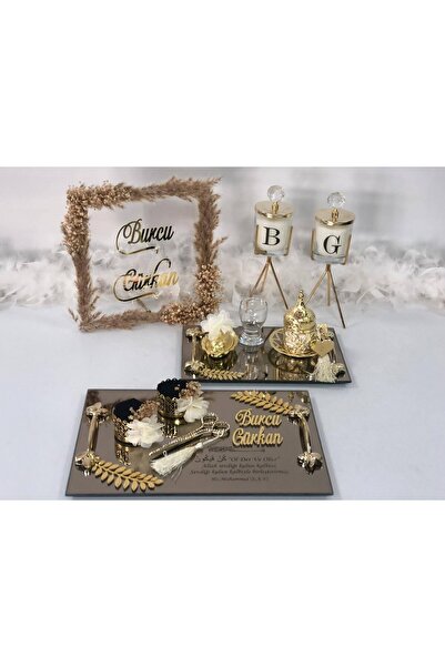 Masalsı Concept Süslü İsimlik Söz Tepsisi Nişan Tepsisi Yüzük Tepsisi Kız Ist...