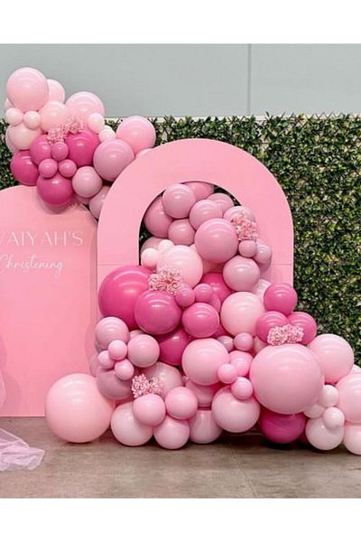 Çemrek Süs Parti Fuchsia Pink and Shades Balloon Chain Set 100 pcs