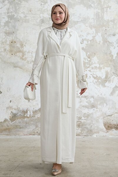 InStyle White Set with Stone Detail Linen Dress