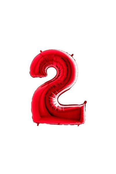 Ata Parti Dünyası Red 34-inch 75 Cm Number Foil Balloon - Pack of 2
