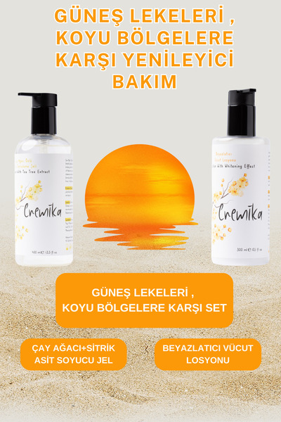 cremika Kozmetik Whitening Sunspots - Dark Areas, Lotion Peeling Gel Set