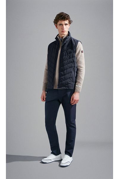PAUL&SHARK Navy Blue Men's Vest - Sleeveless, Zippered, Plain Model 14312642 -013