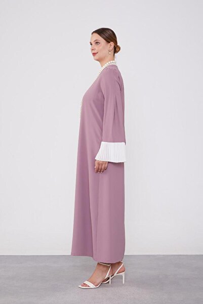 Levidor Φόρεμα από σιφόν με πλισέ σε σκούρο λιλά