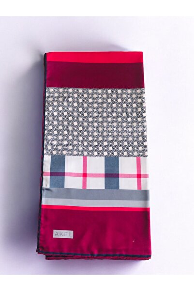 Akel Alfa Twill - Colorful Striped Square Patterned Scarf 95x95