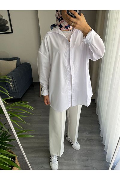 HENZA Cămașă albă oversize