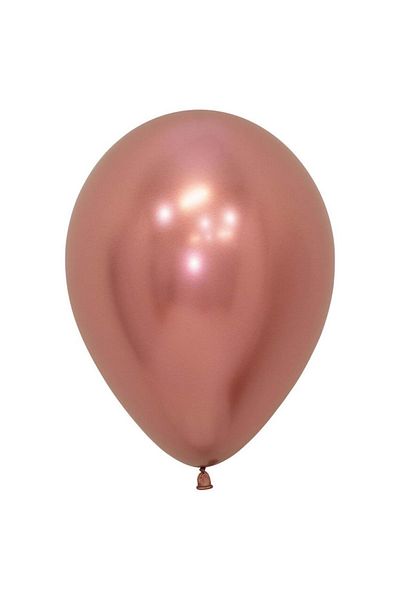 Ata Parti Dünyası 12 Inch Rose Gold 10 Pieces Chrome-Mirrored Decoration Balloon