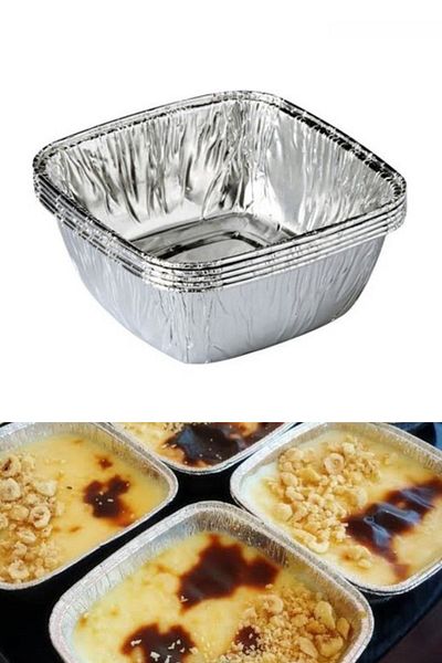 MERT AMBALAJ 100 Pieces Aluminum Ashura Dessert Rice Pudding Container - 1 Pack Copy