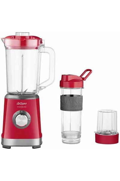 Arzum Magicblend Jug Blender, 500W, 1200ml, BPA-Free, Ice-Crushing Blade, Red