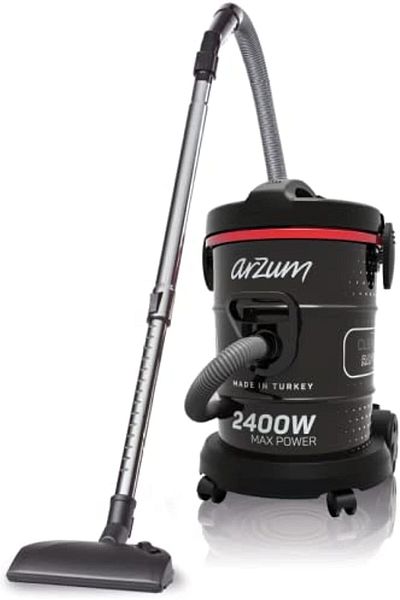 Arzum مكنسة كهربائية أسطوانية 2400 واط، أسود، 21 لتر، AR4106