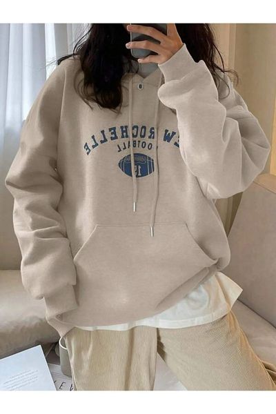 DAXİS Sportwear Company Plus Size Unisex Printed Hooded Sweatshirt