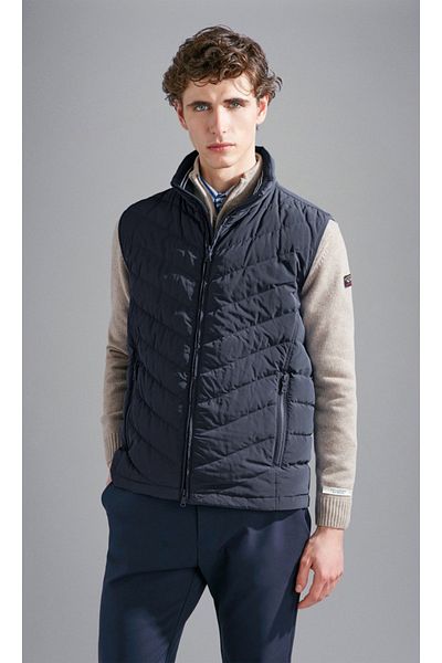 PAUL&SHARK Navy Blue Men's Vest - Sleeveless, Zippered, Plain Model 14312642 -013