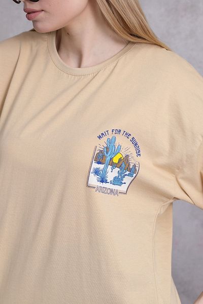 Mad&Calf Γυναικείο μπλουζάκι Oversize με στάμπα Arizona