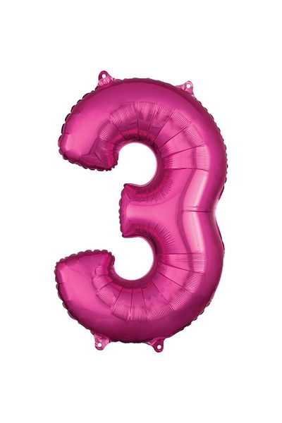 Ata Parti Dünyası 34 Inch *3 Pink* 75 Cm Numeral Foil Balloon