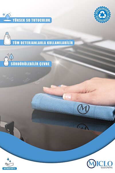 MICLO CLEANING - Mikrofiber Temizlik Bezi 3'lü Set - Sihirli Bez - 40x60cm