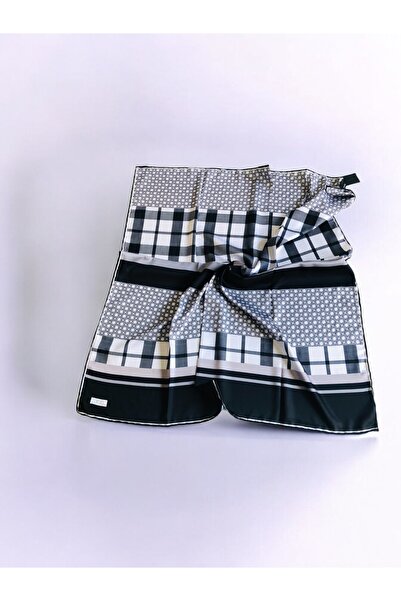 Akel Alfa Twill - Colorful Striped Square Patterned Scarf 95x95