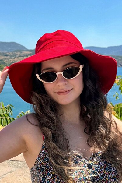 Sofist İstanbul Prirodni crveni veliki šešir od mercerizovanog pamuka - letnj...