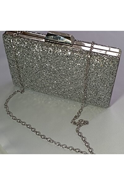Şarra Gossi Ασημένια βραδινή τσάντα παγιέτα βραδινή τσάντα