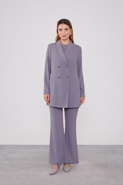 Levidor Anthracite Double Breasted Cut Blazer Jacket Set