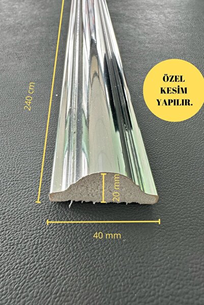 DİECOR Dekoratif Polistren 1 Adet Gümüş-silver 4 Cm Duvar Çıtası