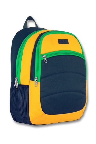 ÜMİT ÇANTA Men's Navy Blue-Yellow Ummit Bag Cennec Junior High School College High School and Daily Backpack