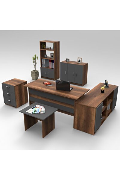L'occi Concept Diego Abcdef Ofis Büro 6'lı Masa Takımı Barok-antrasit