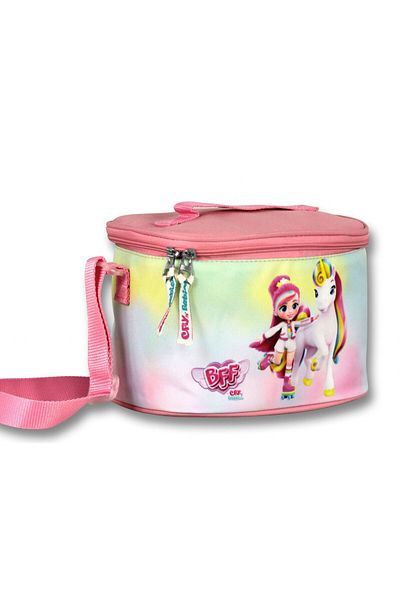 ÜMİT ÇANTA Rainbow Patterned Pink-Yellow Girl's Lunchbox - Thermal Insulated