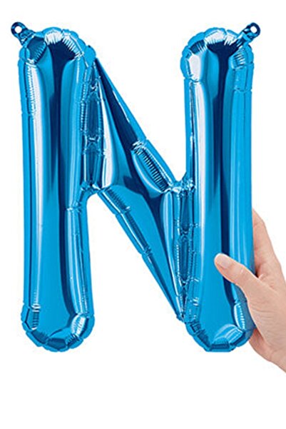 Partijet N Harf Mavi Folyo Balon 40 Cm