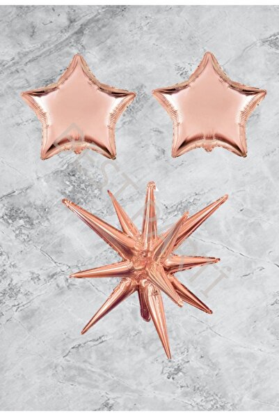 Generic Brand Rose Gold Polar Star and Foil Balloon Set