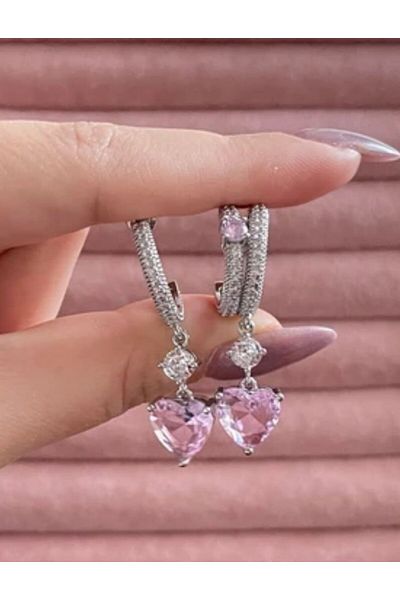 Accessories حلق على شكل قلب - موديل الأميرة