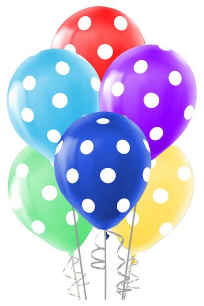 Partijet Beyaz Puantiyeli Rengarenk Lateks Balon 10'lu