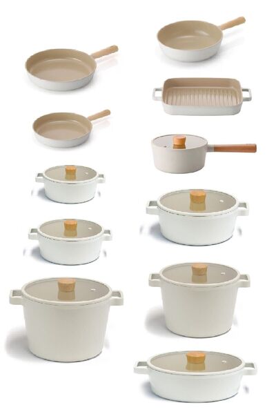 NEOFLAM Fika 18 Piece X Pot & Pan Set with Aluminum Cast Glass Lid