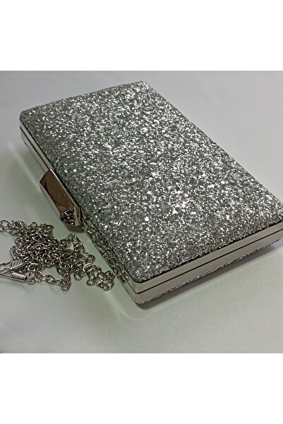 Şarra Gossi Ασημένια βραδινή τσάντα παγιέτα βραδινή τσάντα