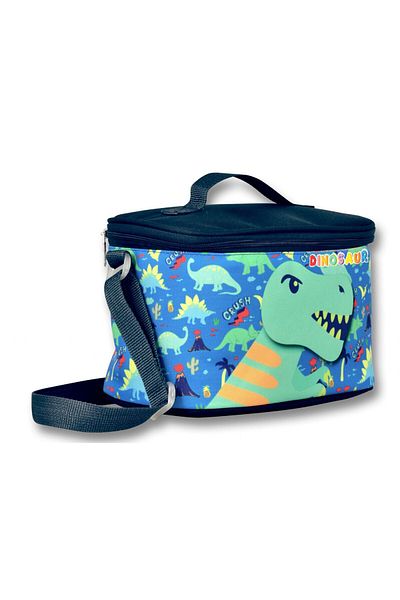 ÜMİT ÇANTA Ümit Cantec Navy Blue-Green Dinosaur Thermal Insulated Lunch Box for Boy