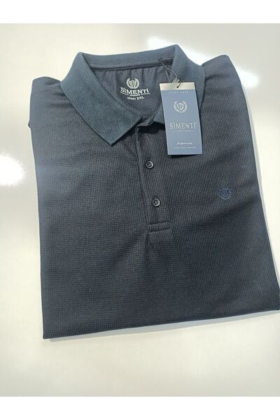 SİMENTİ تي شيرت Slimfit كبير الحجم بنقشة الوافل - رقبة بدون جيوب