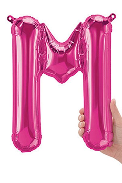 Partijet M Harf Pembe Folyo Balon 40 Cm