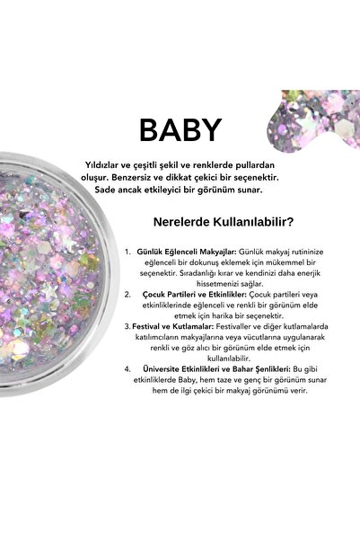 The Glitter Lab Jel Formlu Parlak Glitter - Baby