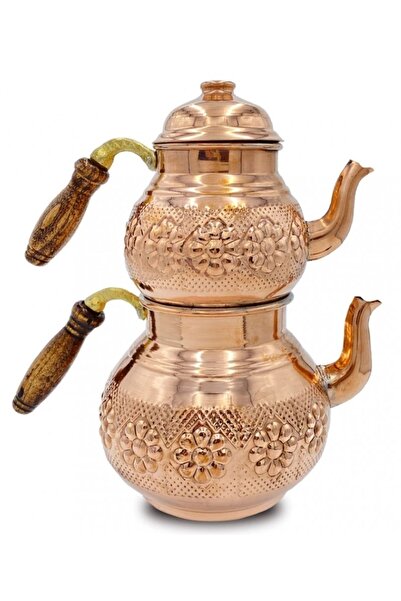Zinnun Bakır Büyük Çaydanlık