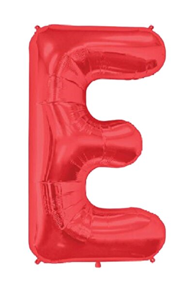 Partijet E Harf Kırmızı Folyo Balon 35 cm