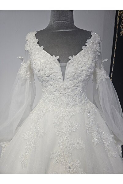 BY SD MY DREAM Kollu Oval Yaka A Kesim Gelinlik