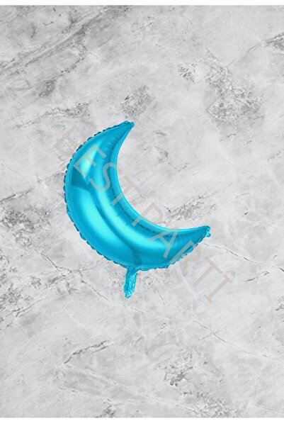 BEST PARTİ DOĞUM GÜNÜ PARTİ SÜSLERİ Blue Color Moon Shaped Foil Balloon 45X38 cm