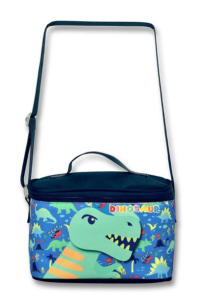 ÜMİT ÇANTA Ümit Cantec Navy Blue-Green Dinosaur Thermal Insulated Lunch Box for Boy