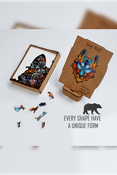 SİLVERLAND لغز خشبي الذئب الرمادي