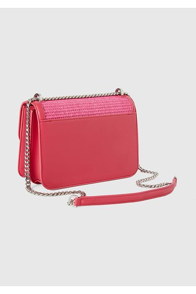 United Colors of Benetton Pink Metal Buckle Chain Strap Women's Shoulder Bag - Logo Detailed