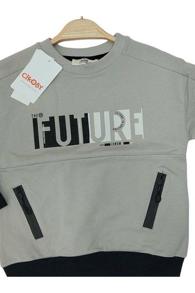Çikoby Boy's Future Printed Cotton Long Sleeve T-shirt