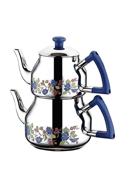 Özkent 314 Marmaris Patterned Blue Teapot - Family Size 12484