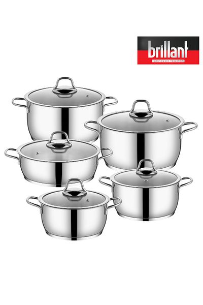 Brillant Petra 10 Piece Steel Cookware Set